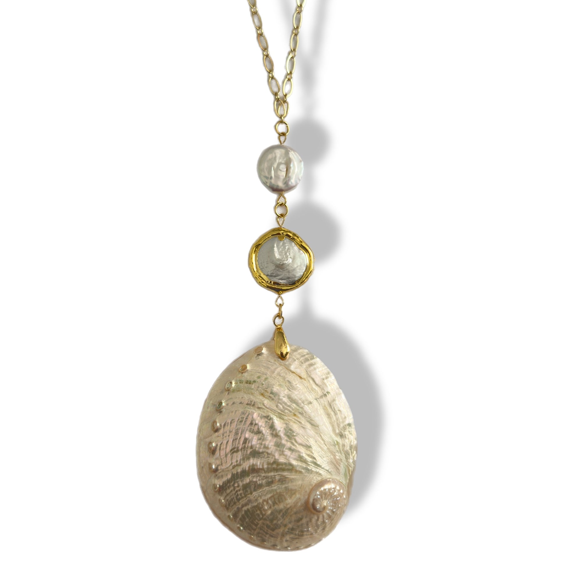 Perla de Concha Long Necklace