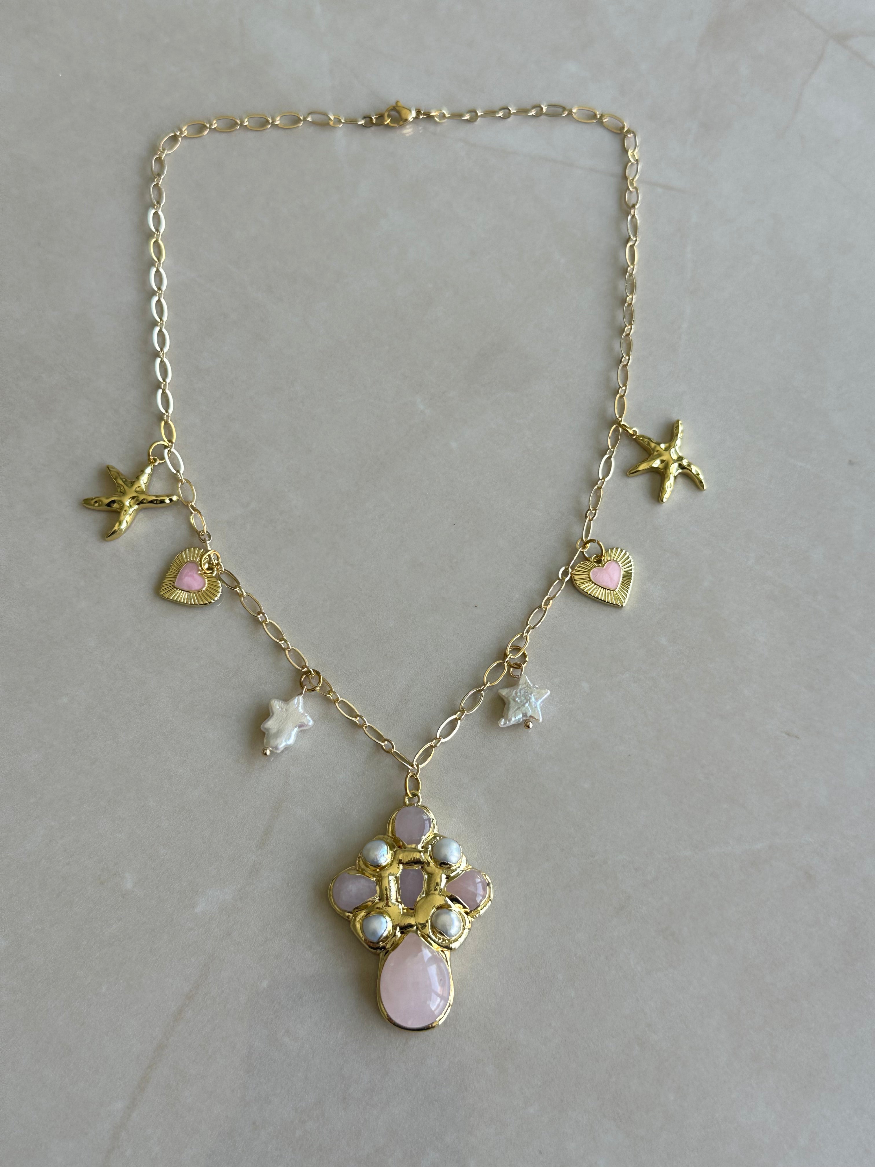 Golden Drift Charm Necklace