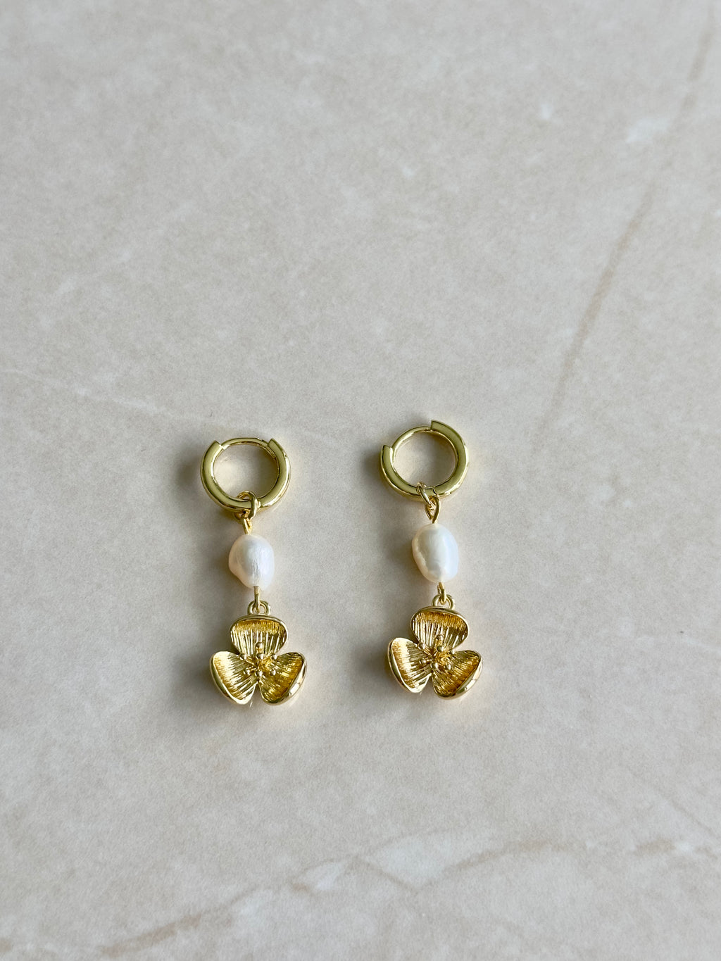 Pearl Blossom Hoops