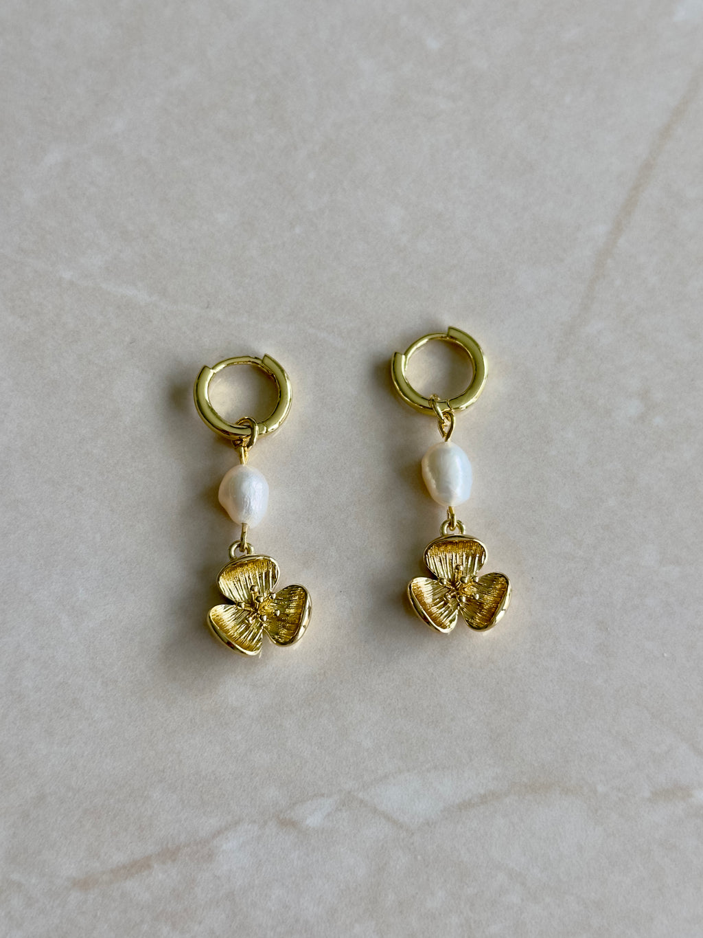 Pearl Blossom Hoops