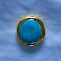 Stone Blue Gold Charm