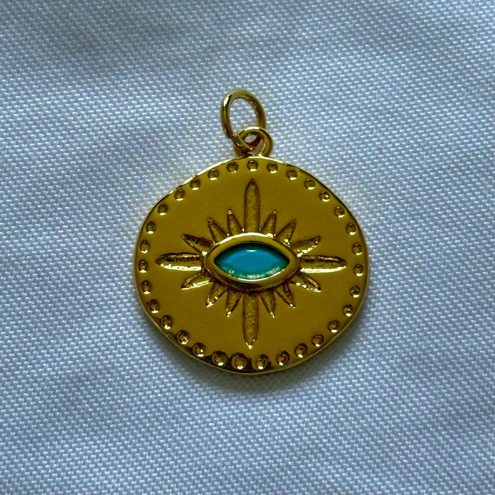 Blue Coin Charm