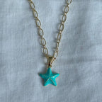 Teal Starfish Necklace