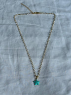 Teal Starfish Necklace