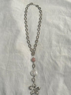 Floral Casscade Long Necklace Silver
